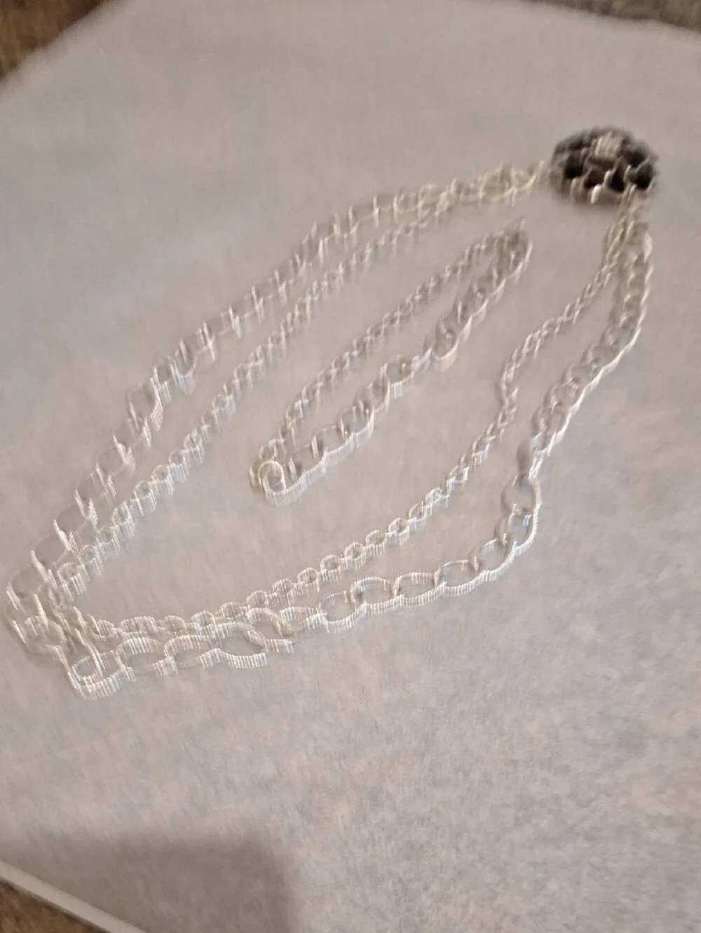 Silver-Tone Black Flower Pendant Necklace - Women Jewelry
